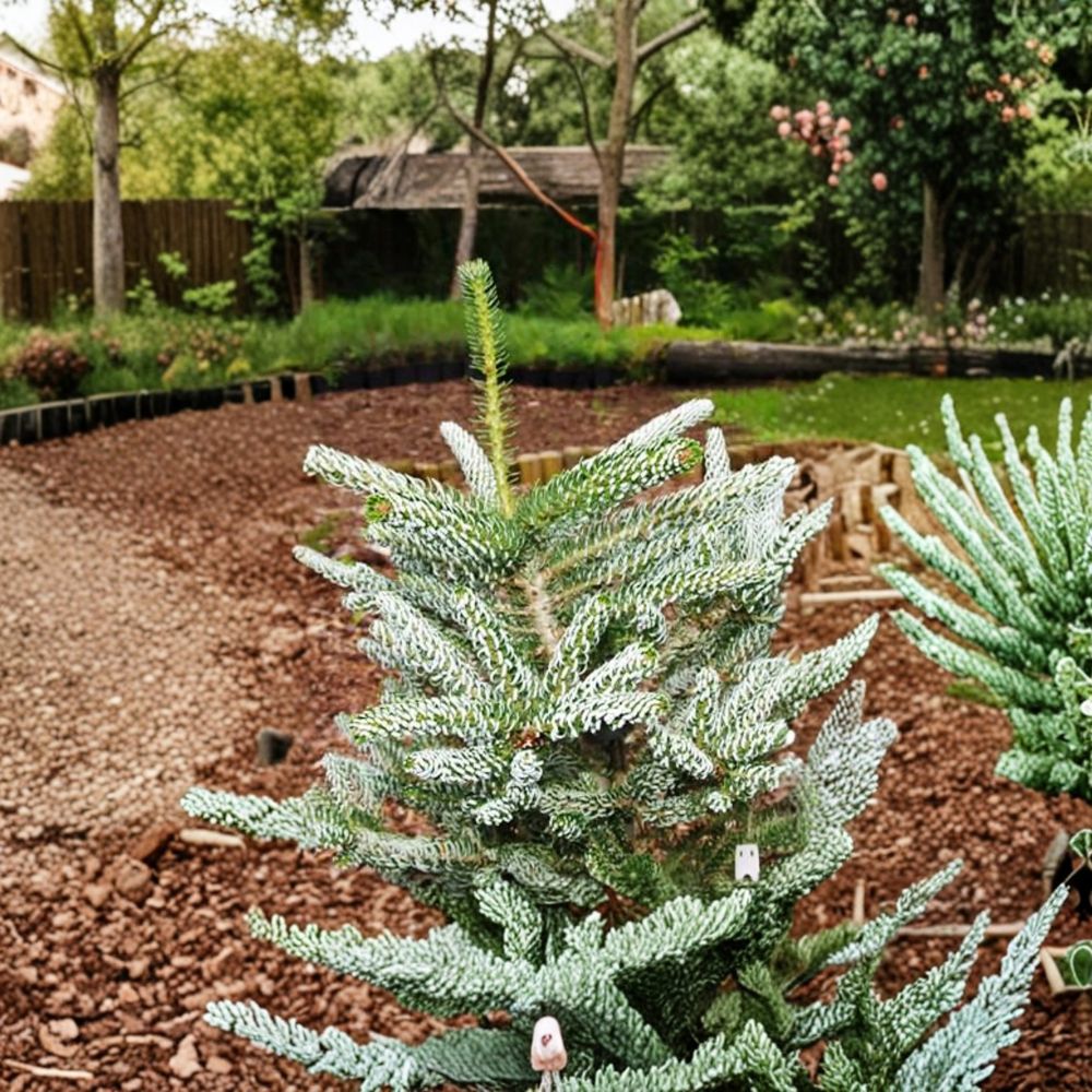 Abies koreana 'Frosty' – Korean Fir Live Plant in 1 Gallon Pot | White & Green Evergreen Conifer