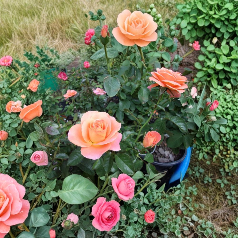 New Year Grandiflora Rose - Live Orange Rose Bush 2 Gallon | Vibrant Repeat Blooming Garden Shrub