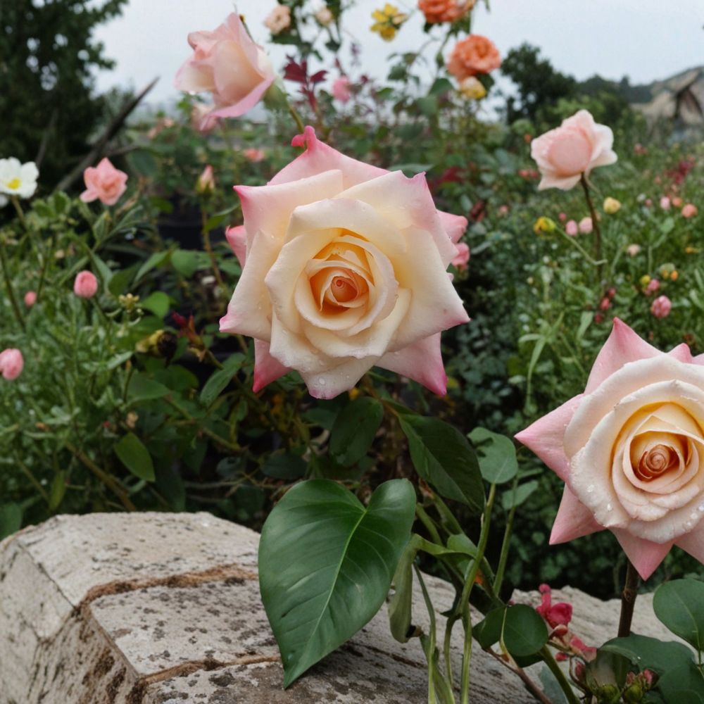 Peace Rose Live Bush Plant | 2 Gallon Hybrid Tea Rose | Garden & Landscape