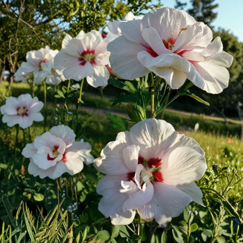 Double Flower White Rose of Sharon – Hibiscus syriacus Live Shrub | 2 Gallon | Summer Blooming Landscape Plant