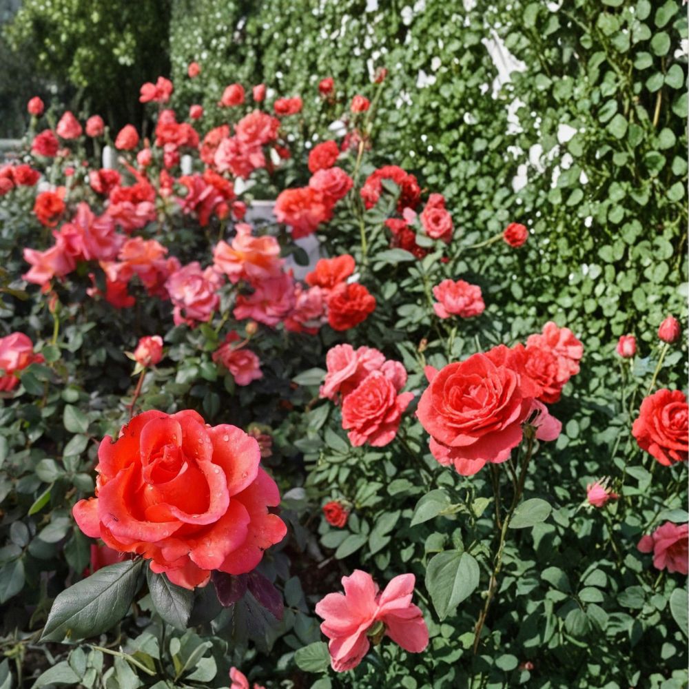 Ring of Fire Hybrid Tea Rose – 3 Gallon Live Bush Plant | Vibrant Multicolor Rose for Garden & Cut Flowers