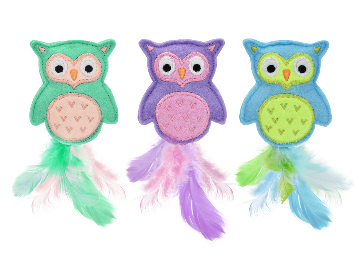 Multipet Owl for Cat - Contains Catnip and Crinkle 3.35"