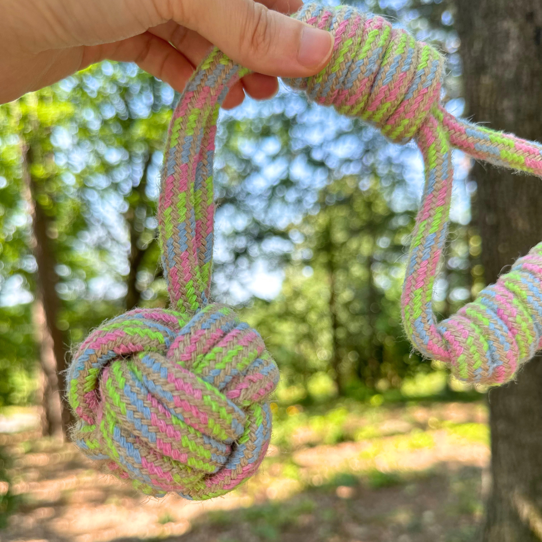 Rainbow Hemp Tug Toy | Monkey Fist