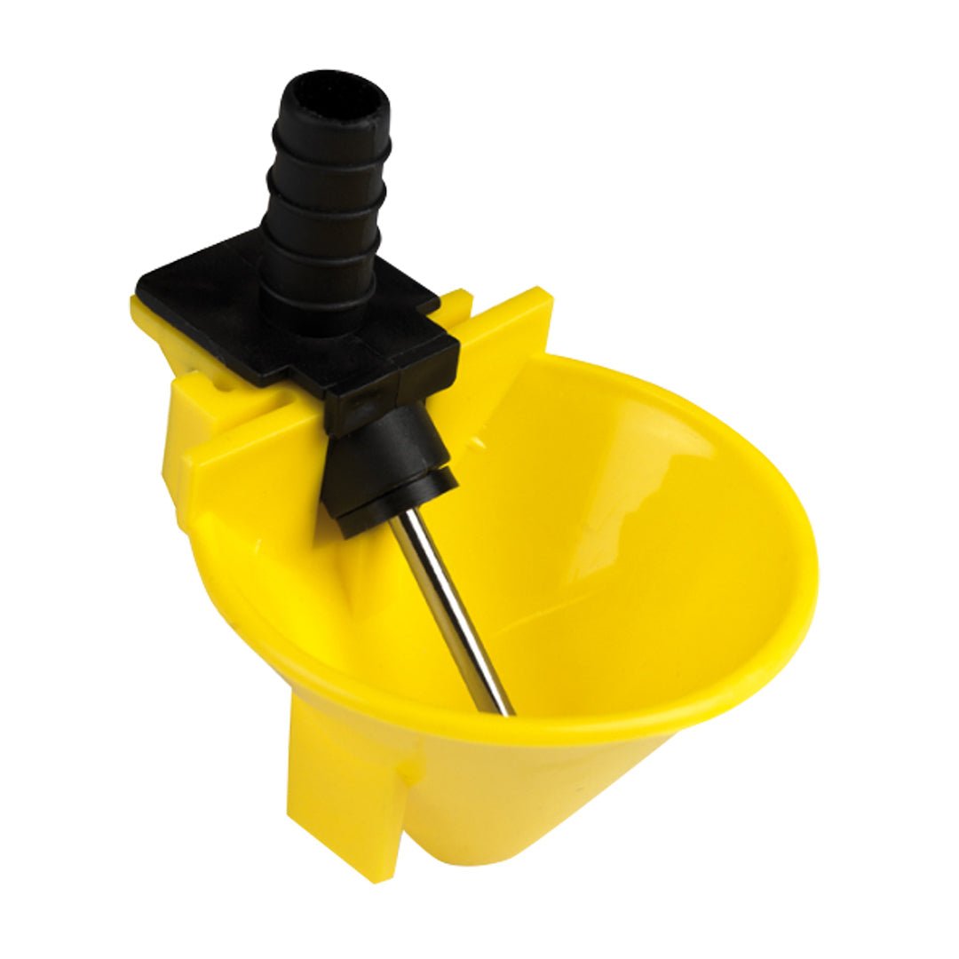Automatic poultry drinking cup with metal pipe for chickens and other birds