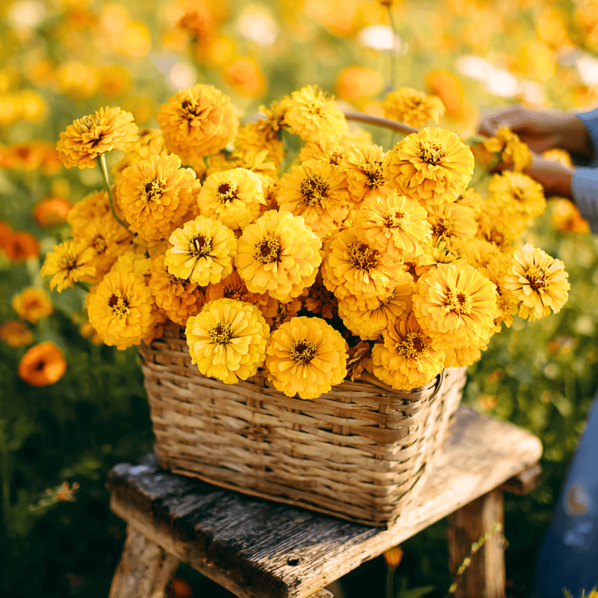 Canary Bird Zinnia Seeds – Heirloom, Double, Bright Yellow, Butterfly Magnet, 100 Seeds