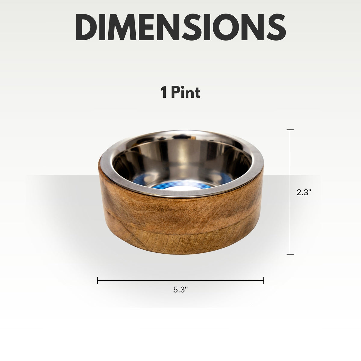 Country Living Stainless Steel Dog Bowl with Cylindrical Mango Wood Holder