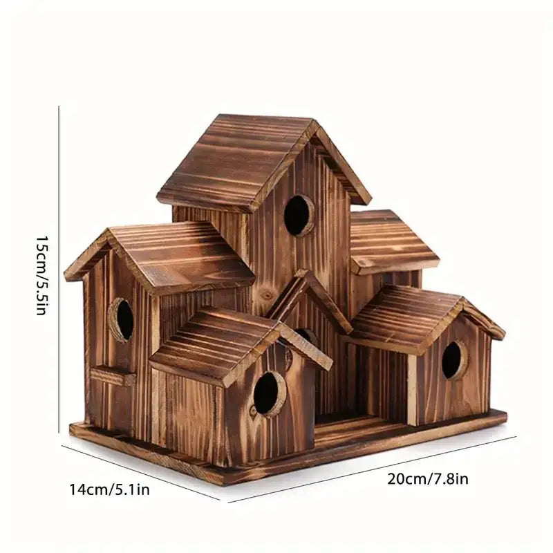 Wood Bird House Garden Decor