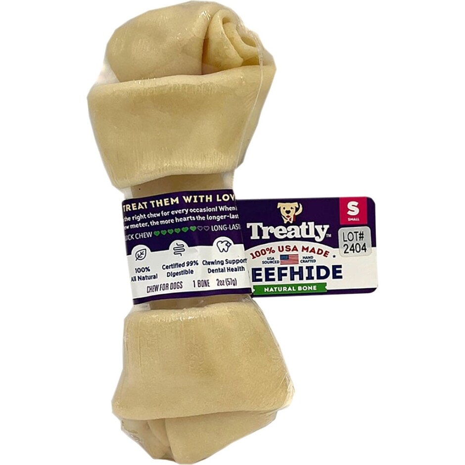 Treatly 100% USA Beefhide Bone Banded Natural 5in. 1 Pk
