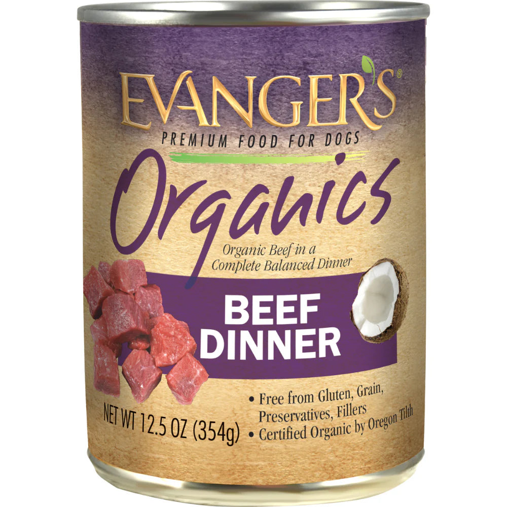 Evanger's Organics All Life Stages Beef Dinner Wet Dog Can (12.5oz)