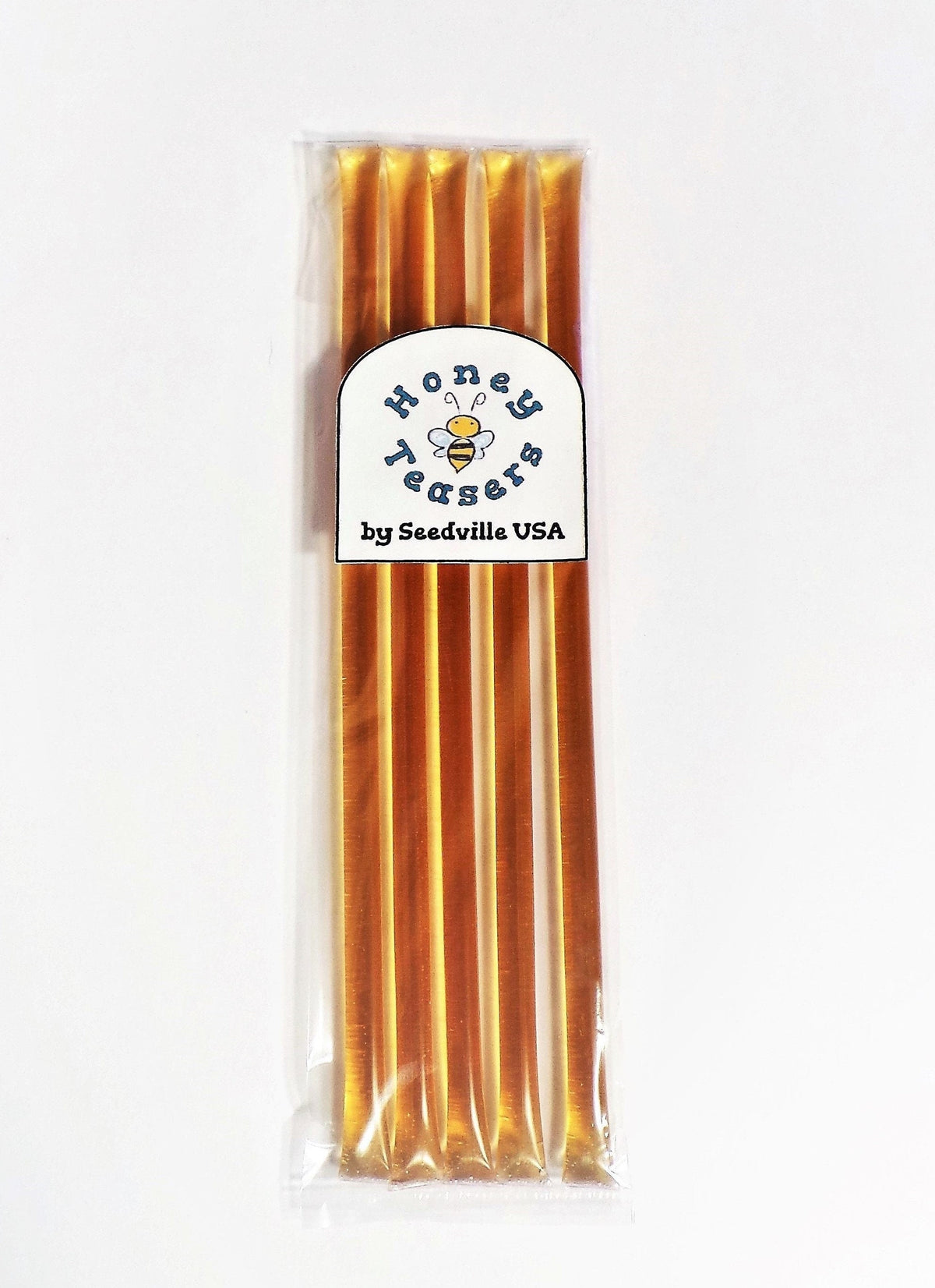 5 Pack APPLE HONEY TEASERS Natural Honey Snack Sticks Honeystix Straws