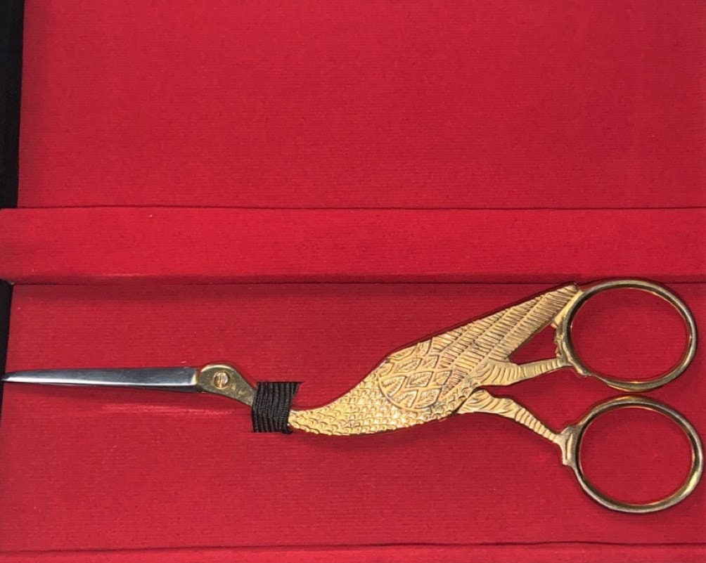 Stork Scissor 6" gold plated (from USA)