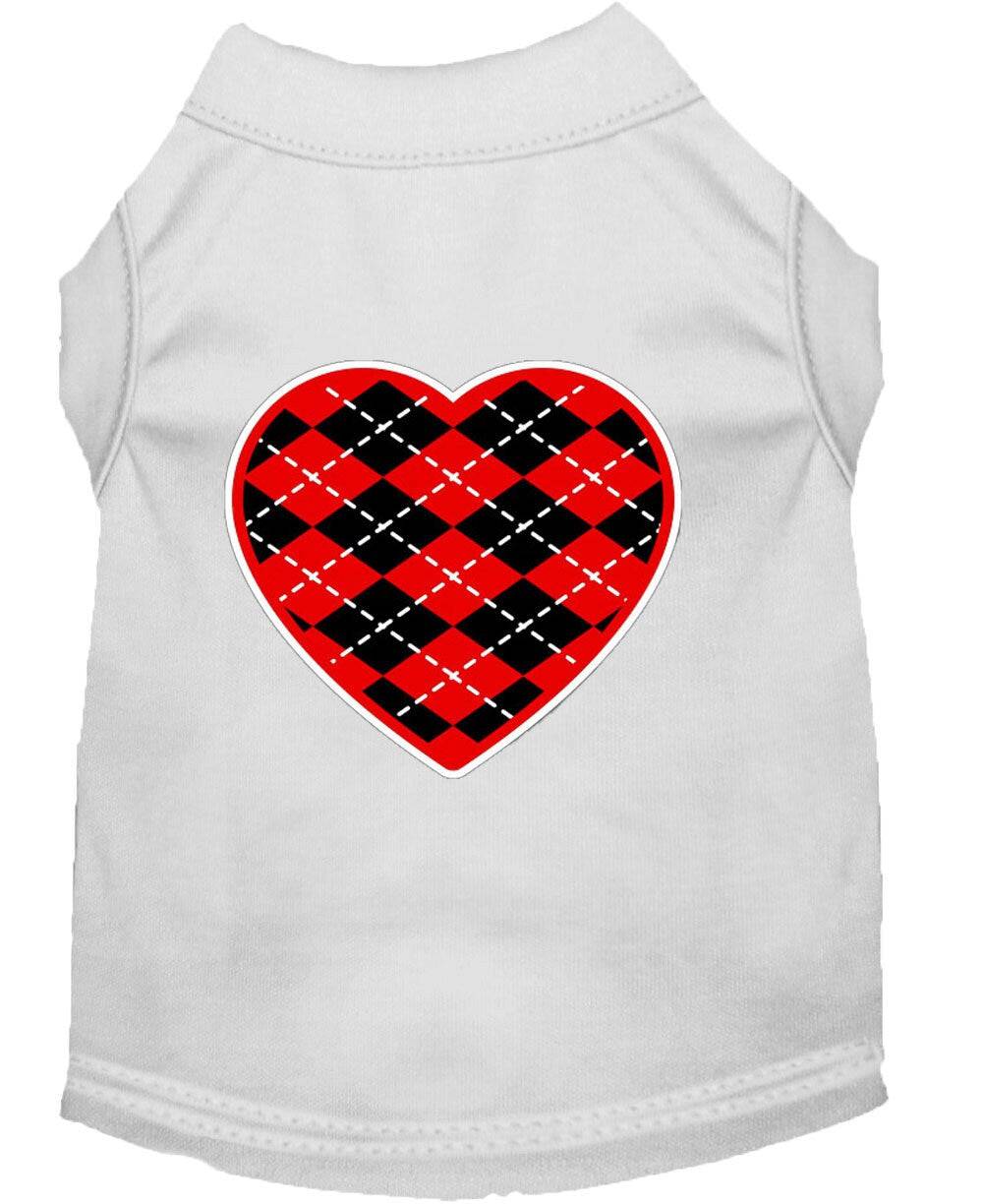 Pet Shirt "Argyle Heart Red"