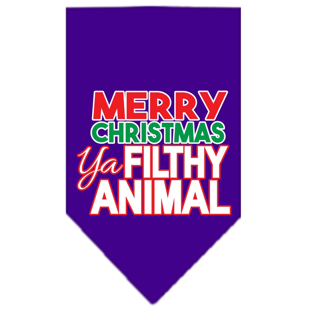 Christmas Pet and Dog Bandana, "Merry Christmas, Ya Filthy Animal"