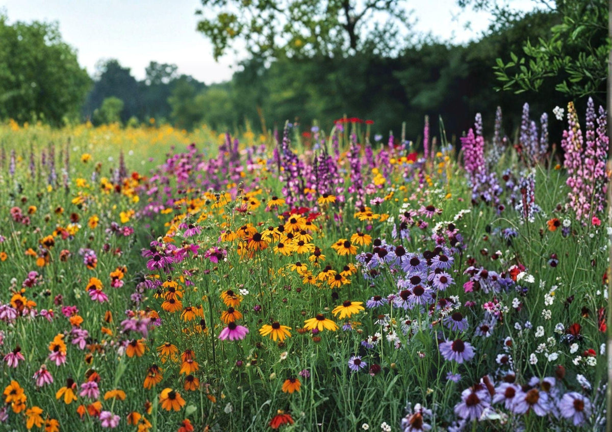 Wildflower Seed Mix 500+ Seeds Drought-Resistant 25 Species Pollinator-Friendly Meadow Garden Blend