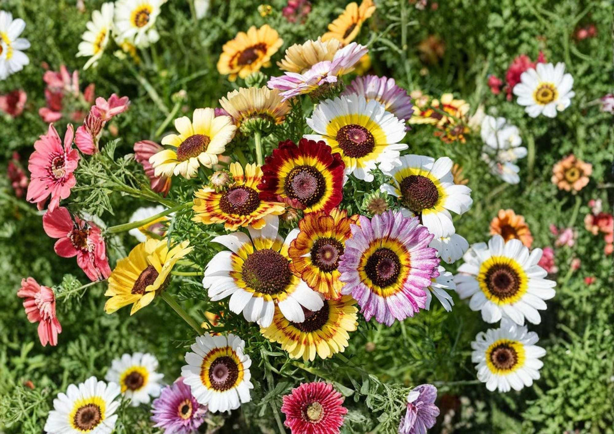 Painted Daisy Mix Seeds, Bright Color Flower Seeds for Garden, Vibrant Blooms, Butterfly & Bee Pollinator Friendly, Bellis perennis
