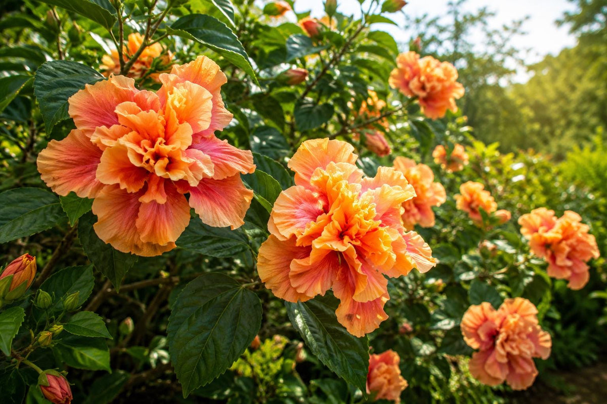 Tropical Hibiscus Plant - Rose Queen Variety - Multi-Color Variegated Leaves - Hibiscus rosa-sinensis - 4-Inch Pot