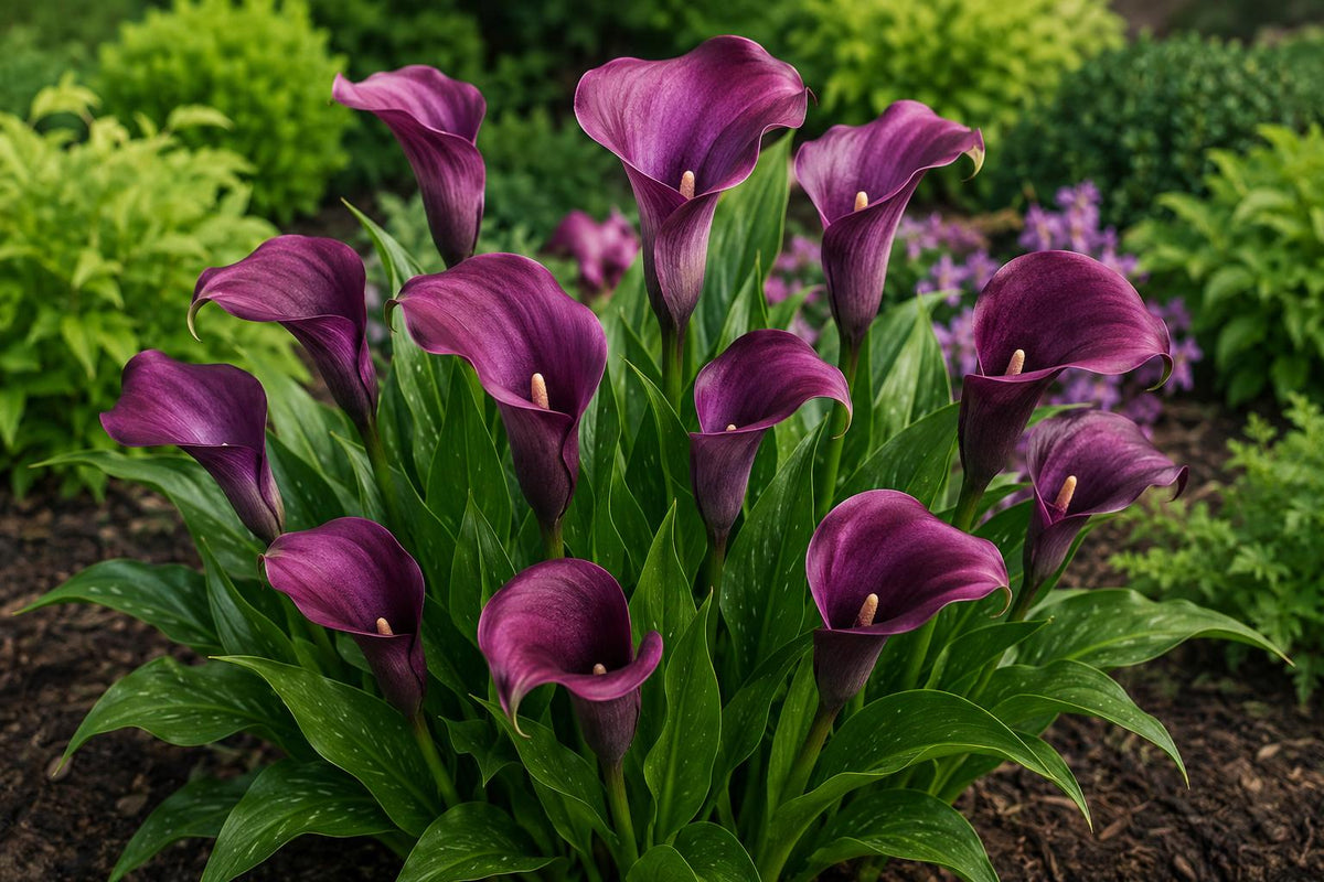 Calla Lily Bulbs Purple Sensation Live Flower Plant Zantedeschia spp. Bold Purple Color, Easy to Grow, Garden, Container