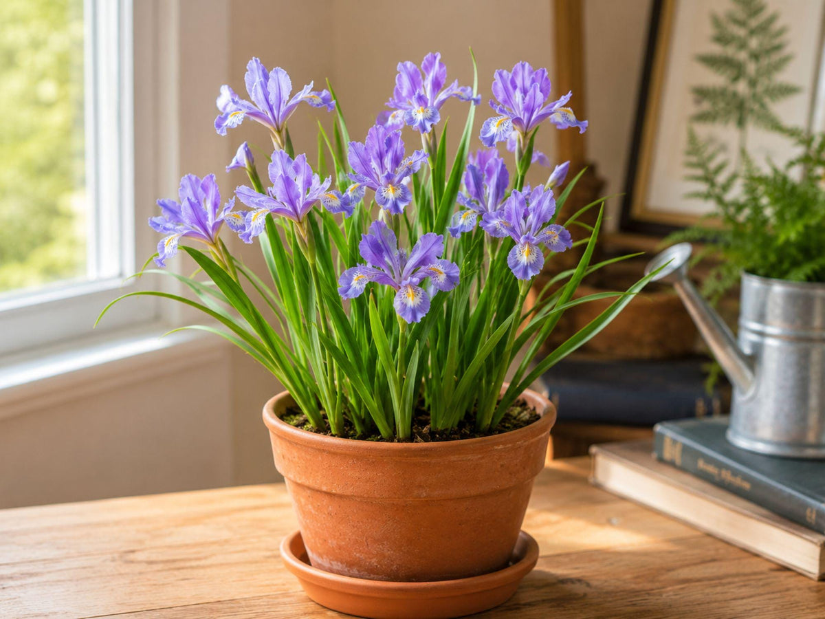 Dwarf Crested Iris Bare Root Plant – Iris cristata Native Ground Cover with Lavender-Blue Spring Blooms