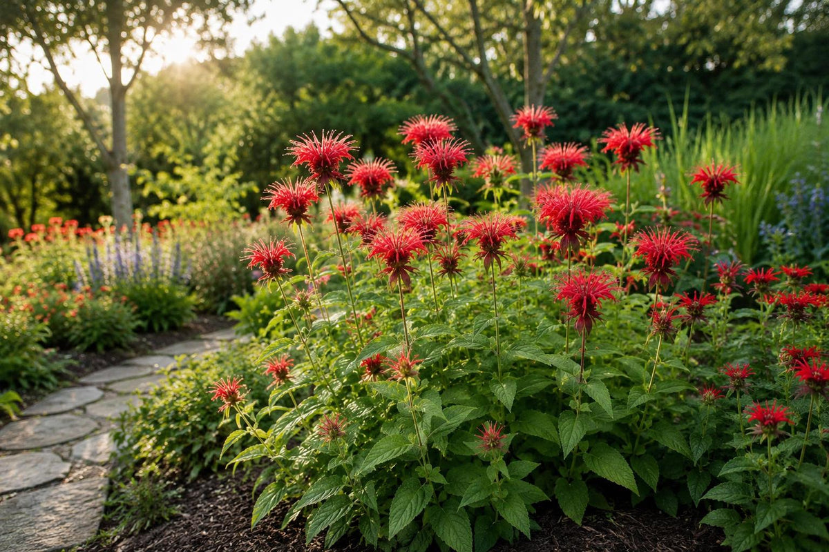 500 Bee Balm Seeds - Bright Red Blooms for Pollinator Gardens - Monarda didyma - Perennial, Drought-Tolerant, Attracts Bees & Butterflies