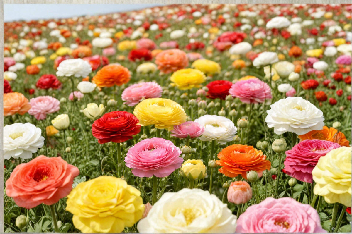Mixed Ranunculus Bulbs – 12 Large Flower Bulbs for Garden Beds, Borders & Containers – Ranunculus asiaticus Colorful Blooms