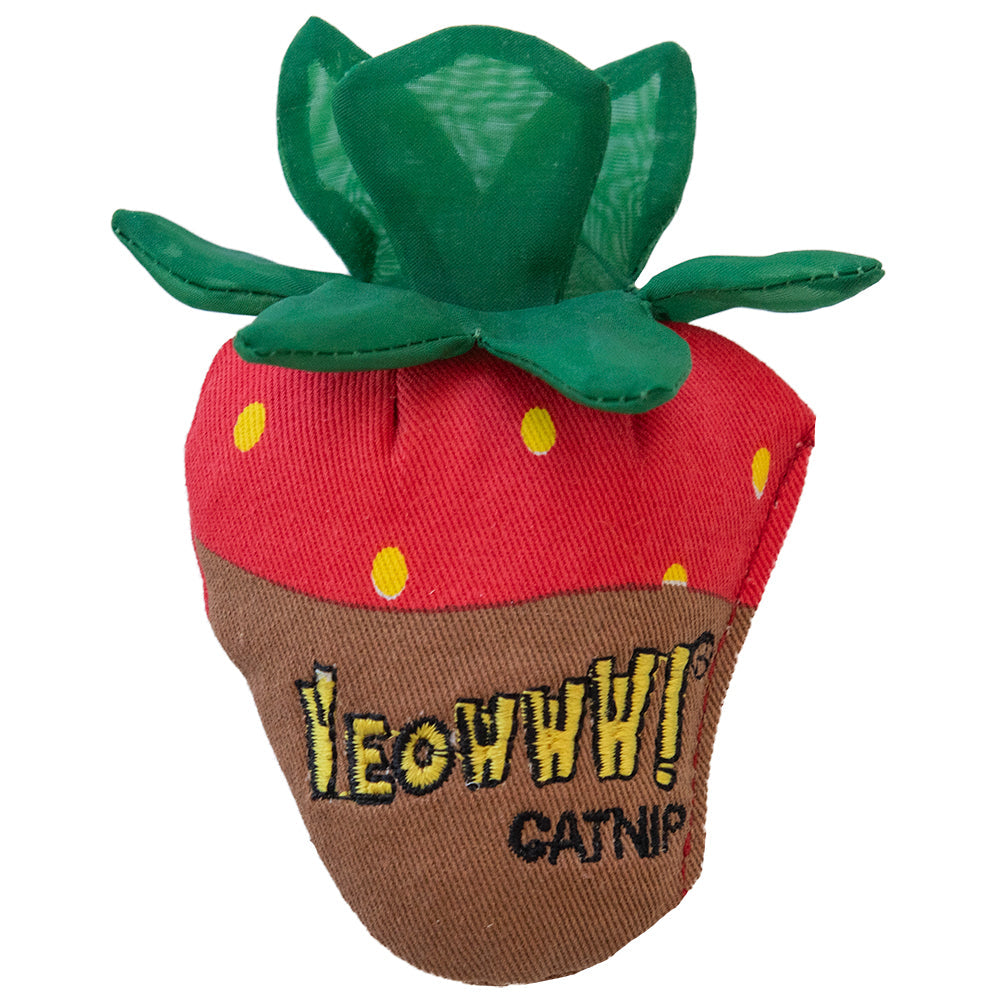 Yeowww Chocolate Dipped Strawberry Catnip Toy