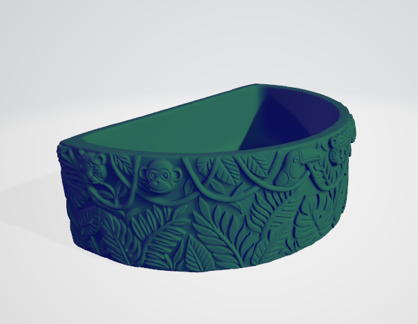 Jungle themed feeder bowl v1 - STL - Digital product