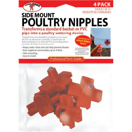 Poultry Nipples, 4 pk, Red