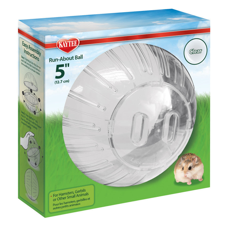 Kaytee Run-About Ball Clear Mini 5in Diameter