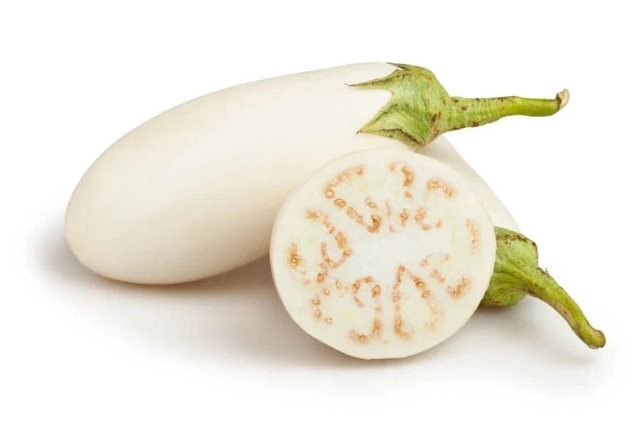 Casper White Eggplant Seeds - Heirloom Organic Non-GMO 50+ Solanum melongena Rare Variety for Garden and Cooking