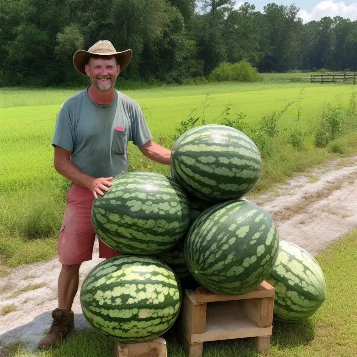 Florida Giant Watermelon Seeds - Heirloom Organic Citrullus lanatus - Non-GMO, 24 Pack for Home Gardens