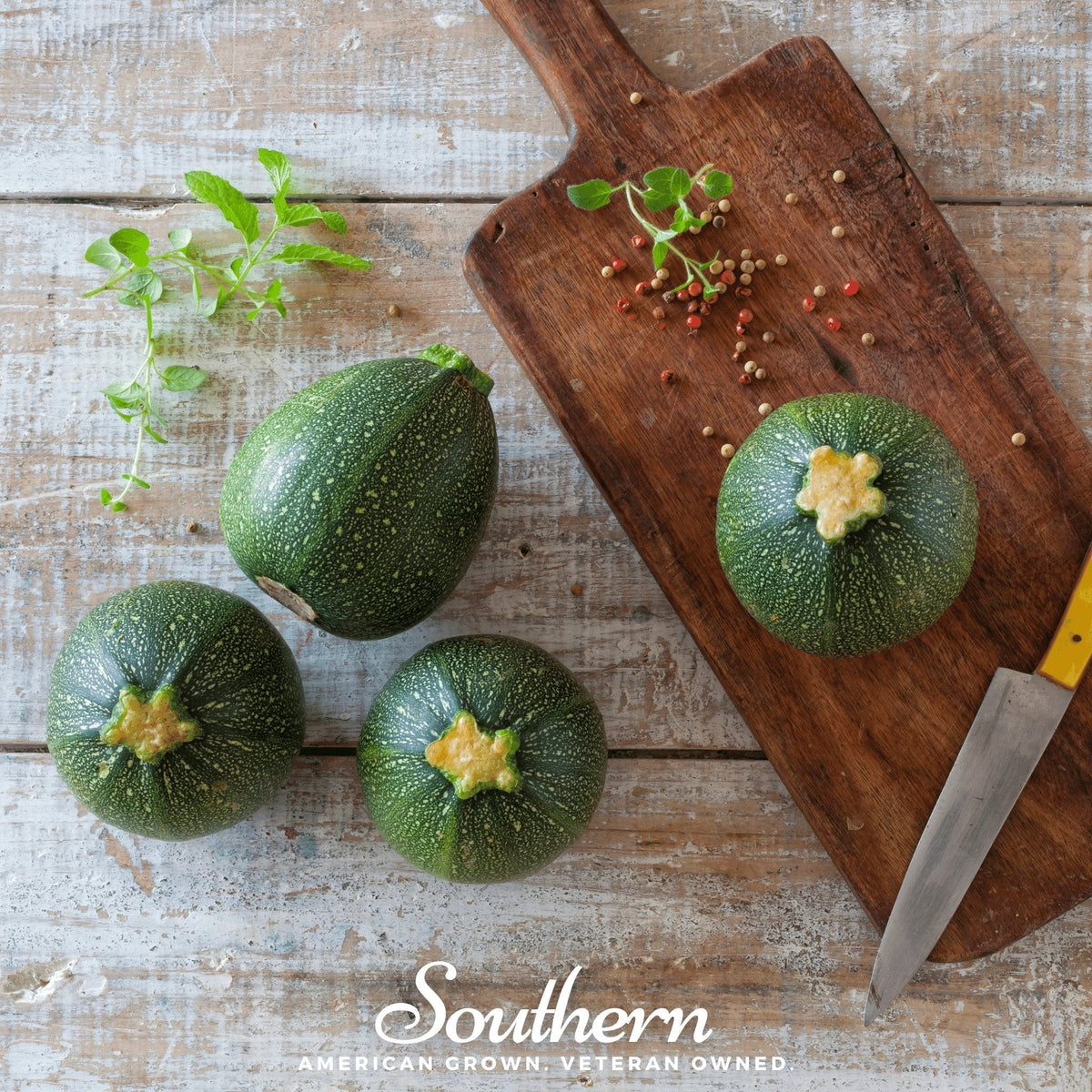 Round Zucchini Seeds – Heirloom, Non-GMO, Compact Bush-Type, 25 Seeds, Cucurbita pepo, Perfect for Stuffing & Grilling
