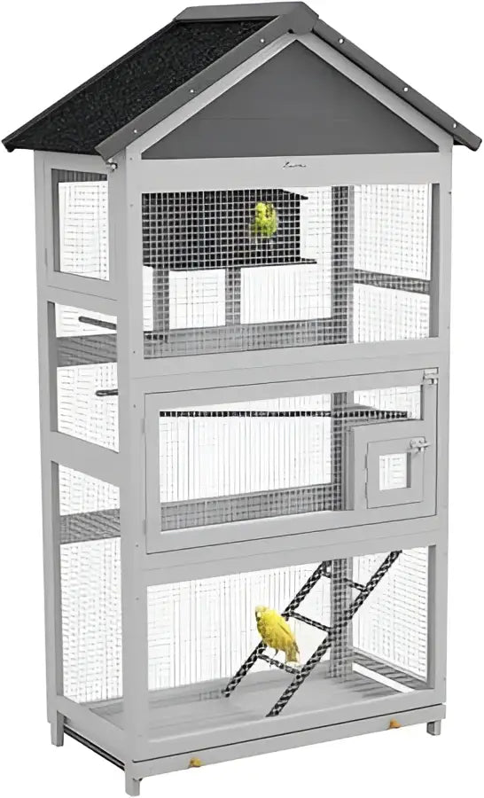 Gray Wooden Bird Aviary