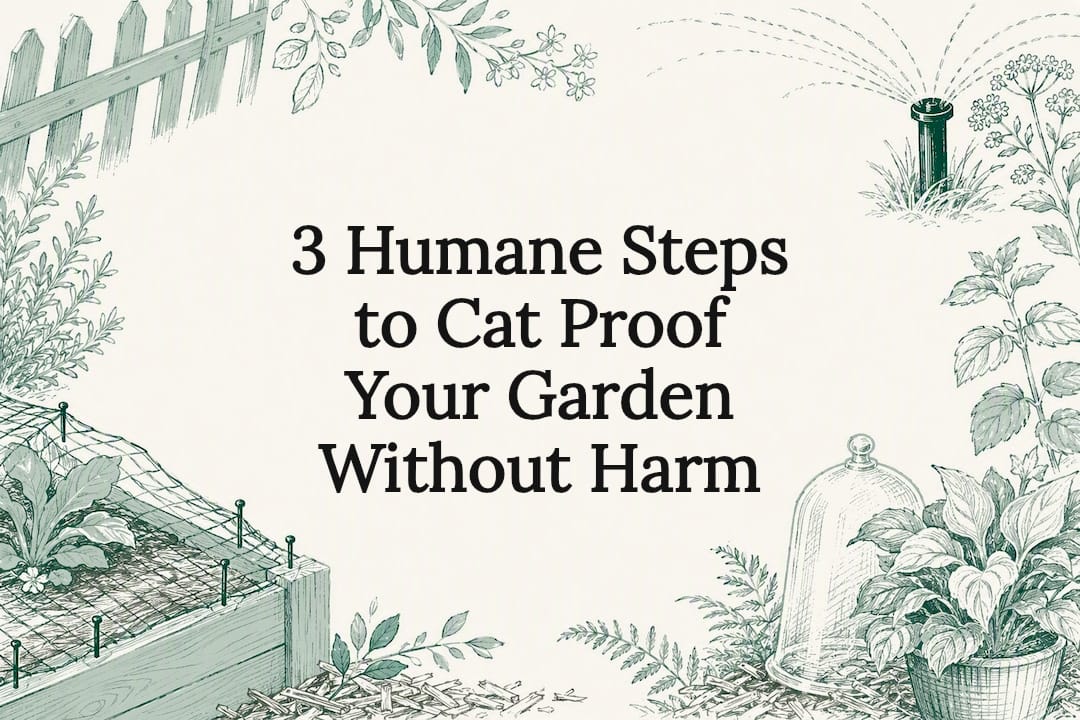 Decorative cat safe garden title card