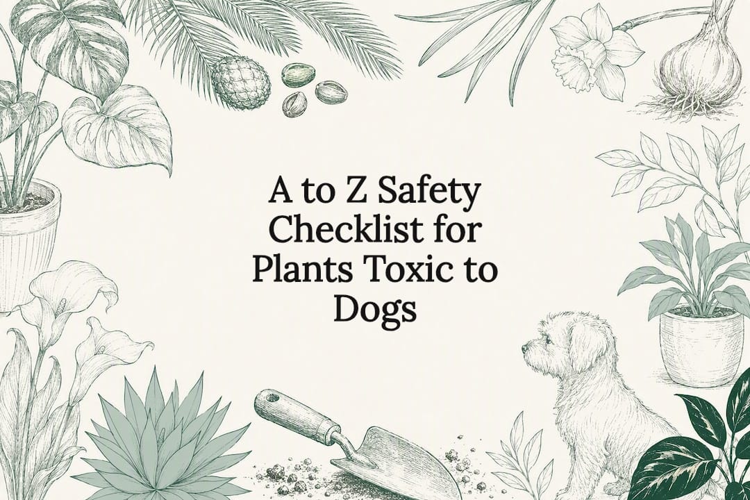 Decorative toxic plant safety checklist title card