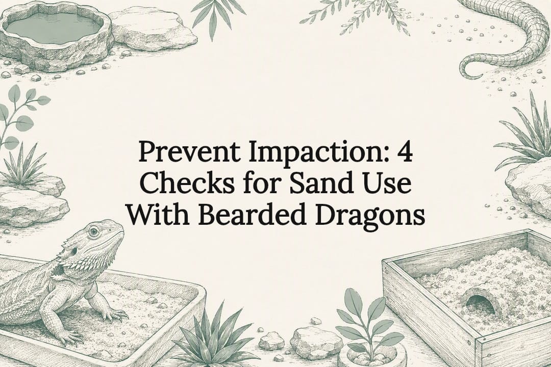 Decorative bearded dragon sand safety title card