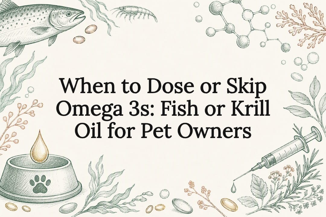 Decorative omega three pet care title card