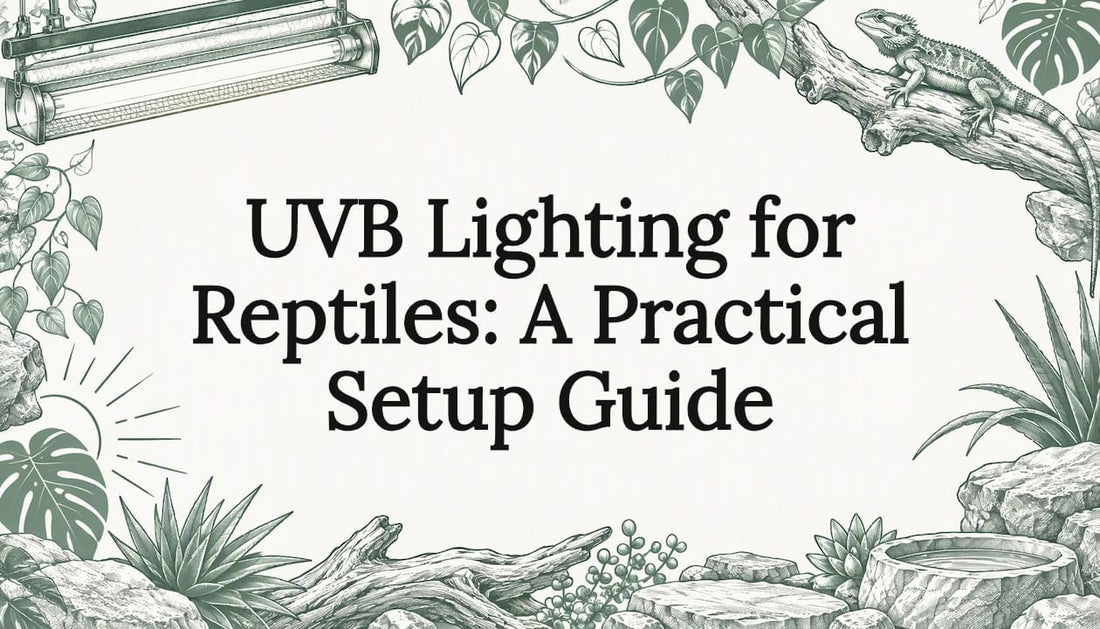 Sketch framing a reptile lighting guide title