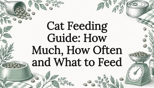 Illustrated cat feeding guide title card