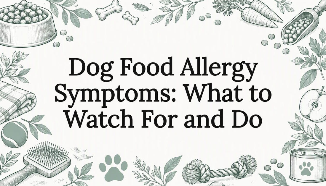 Pencil sketch title card with dog-care motifs