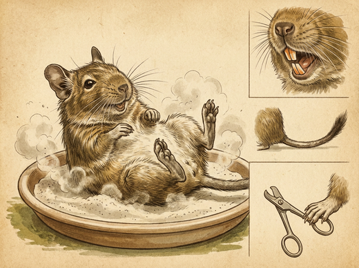 Degu Grooming and Dust Baths