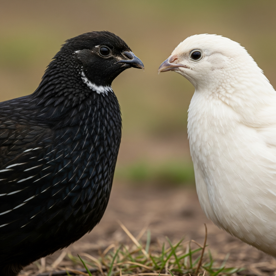 Black and White Edition Coturnix Quail hatching eggs with 50:50 ratio of black and white eggs