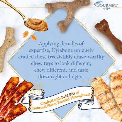 Nylabone Gourmet Style Strong Wishbone Puppy Chew Toy Peanut Butter 1ea/SMall/Regular - Up To 25 Ibs.