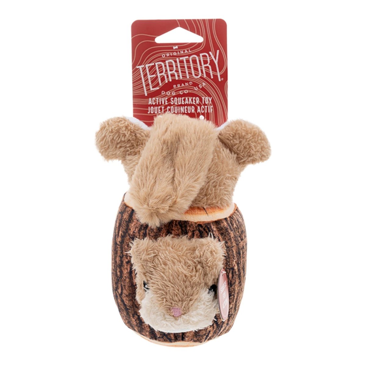 Territory Dog Plush Animated Squirrel In A Log 7.1 Inches