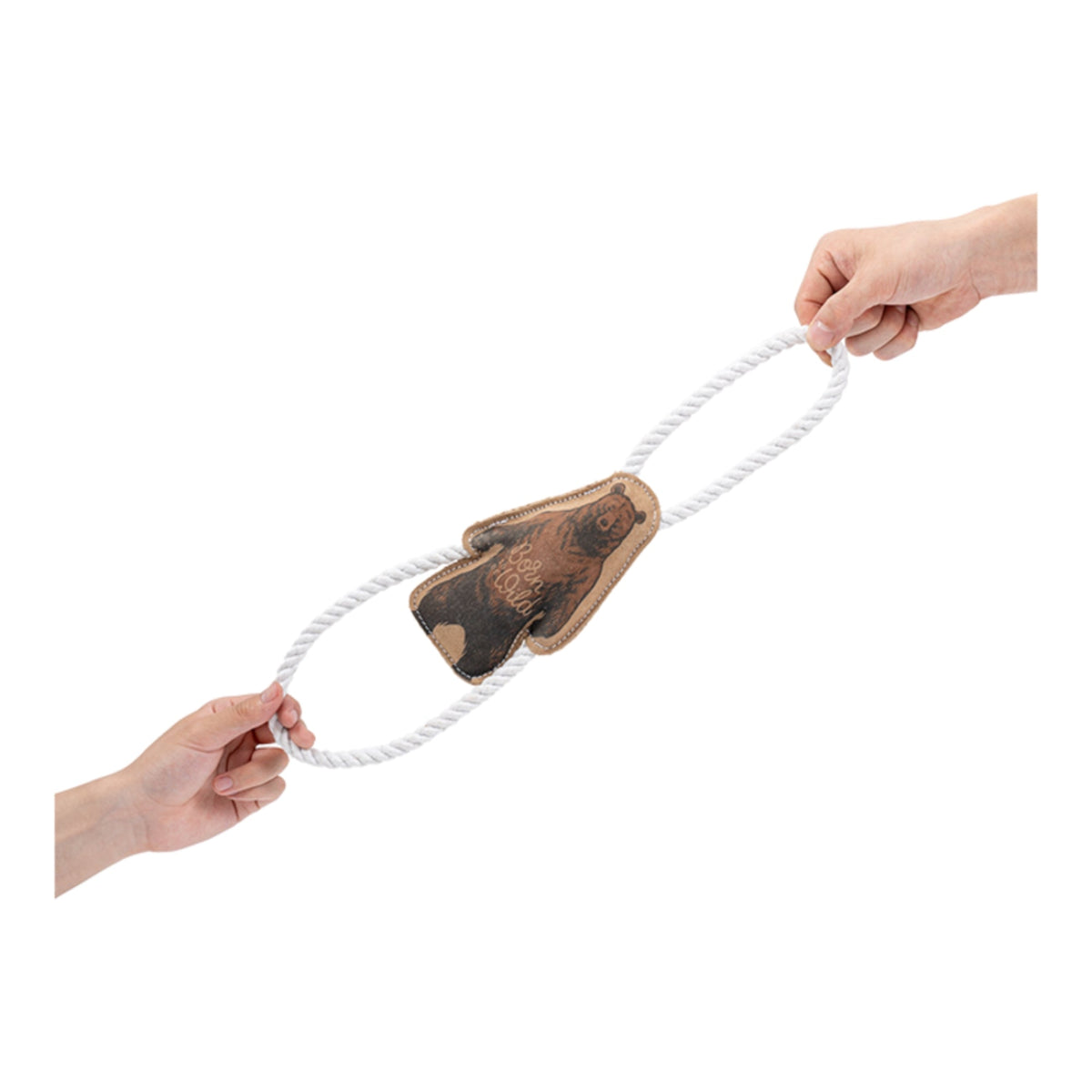 Territory Dog Natural Leather Color Grizzly Bear Tug Toy 14in.