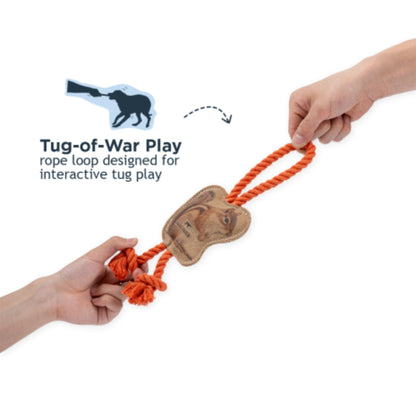 Tall Tails Dog Natural Leather Color Chipmunk Tug, 12in.