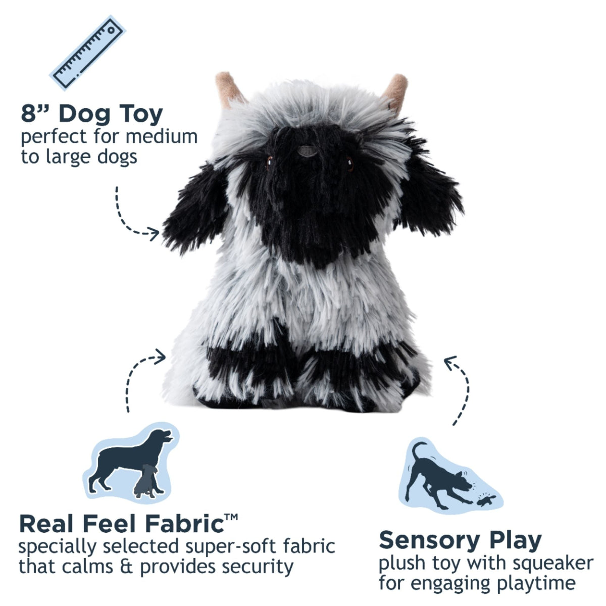 Tall Tails Dog Highland Sheep Plush Toy 8.3 Inches