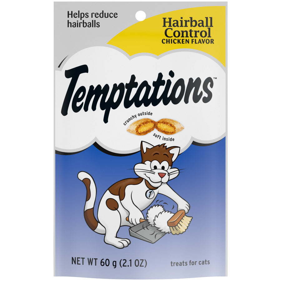 WHISKAS TEMPTATIONS Functional Hairball Control Chicken Flavor Cat Treats 2.1oz