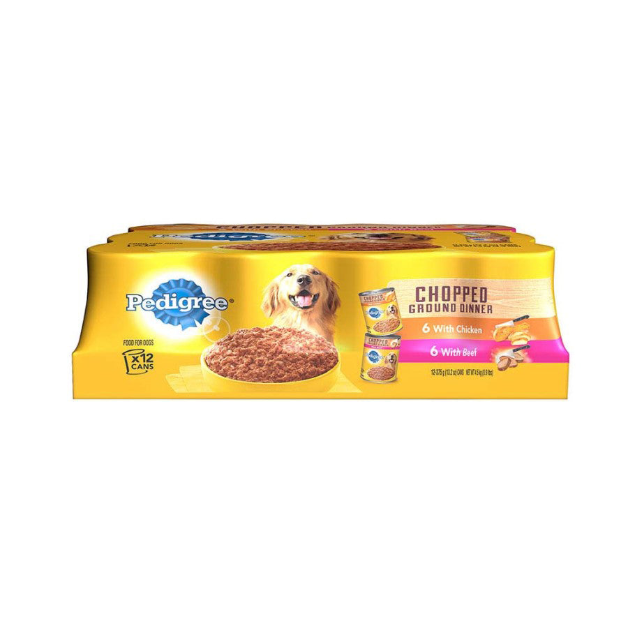 PEDIGREE Chopped Ground Dinner Multipack Beef & Chicken Can Dog Food 13.2oz/12pk
