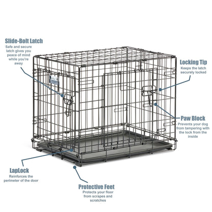 MidWest Homes for Pets Contour Double Door Dog Crate 1ea/24in.