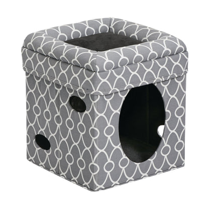MidWest Homes for Pets Curious Cat Cube Gray Geo 1ea/15 X 15